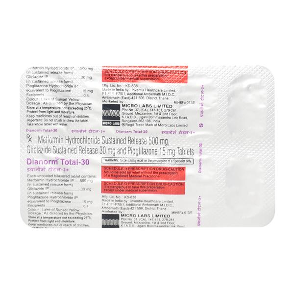 Dianorm Total 30mg Tablet 10'S