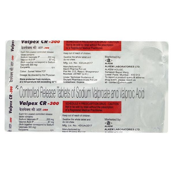 Valpex CR 300mg Tablet 10'S