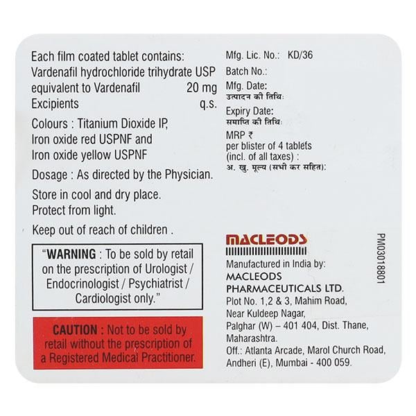 VARIMAX 20mg Tablet 4's