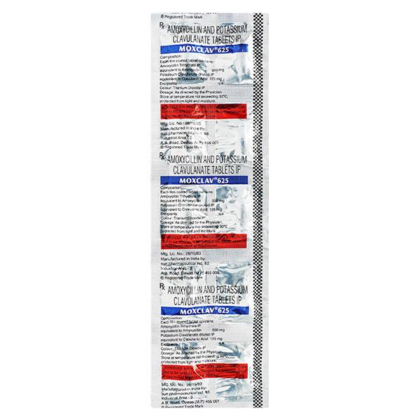 Moxclav 625mg Tablet 10'S