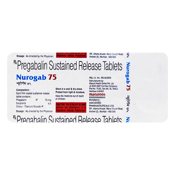 Nurogab 75mg Tablet 10'S