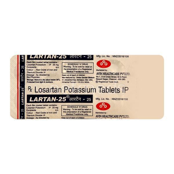 Lartan 25mg Tablet 10'S