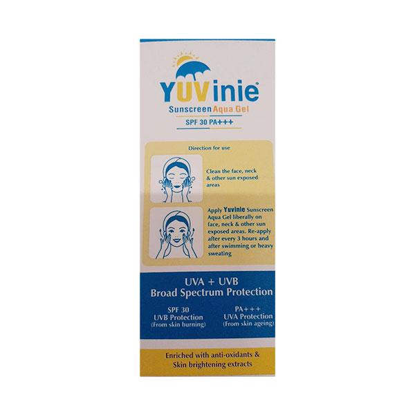 YUVINIE SPF 30 PA +++ UVA+UVB SUNSCREEN AQUA Gel 50gm - Global Surgicals
