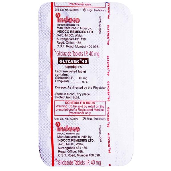 Glychek 40mg Tablet 10'S