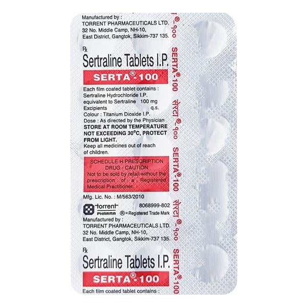 Serta 100mg Tablet 15'S