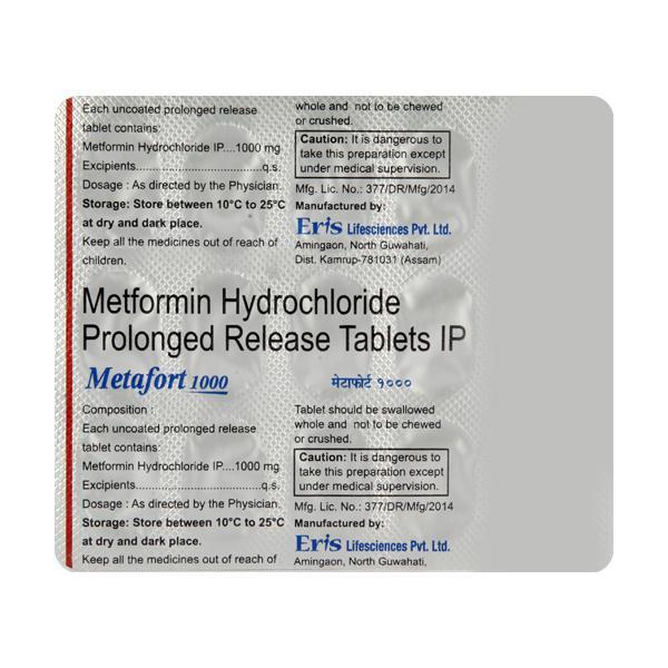 Metafort 1000mg Tablet 15'S