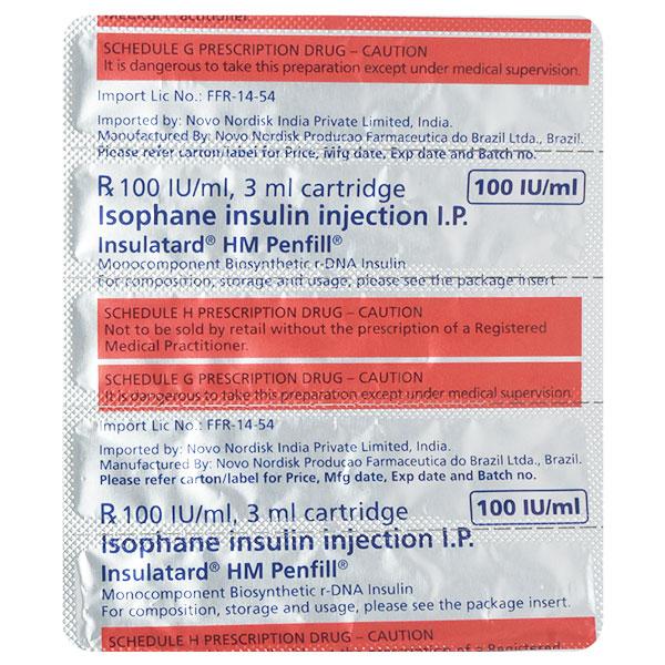 Insulatard HM Penfill Cartridge 5X3ml