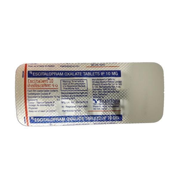 Escitalent 10mg Tablet 10'S