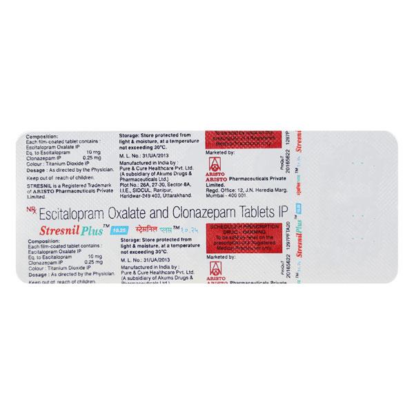 STRESNIL PLUS 10.25 Tablet 10's