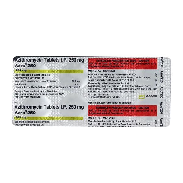 AZRO 250mg Tablet 10's
