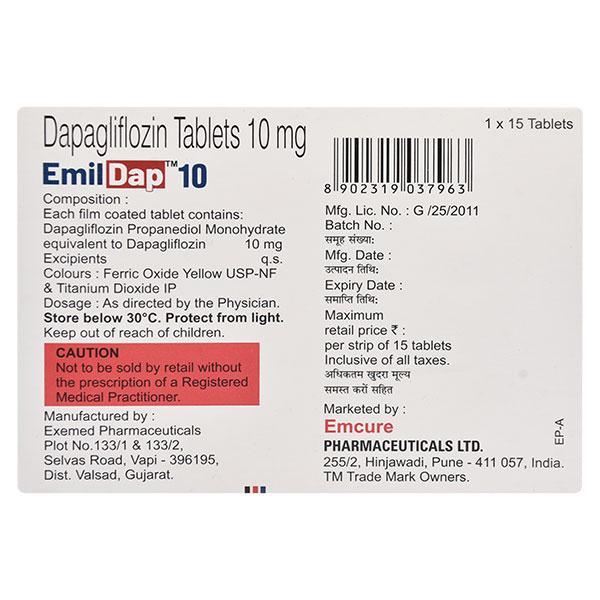 EMILDAP 10 Tablet 15's