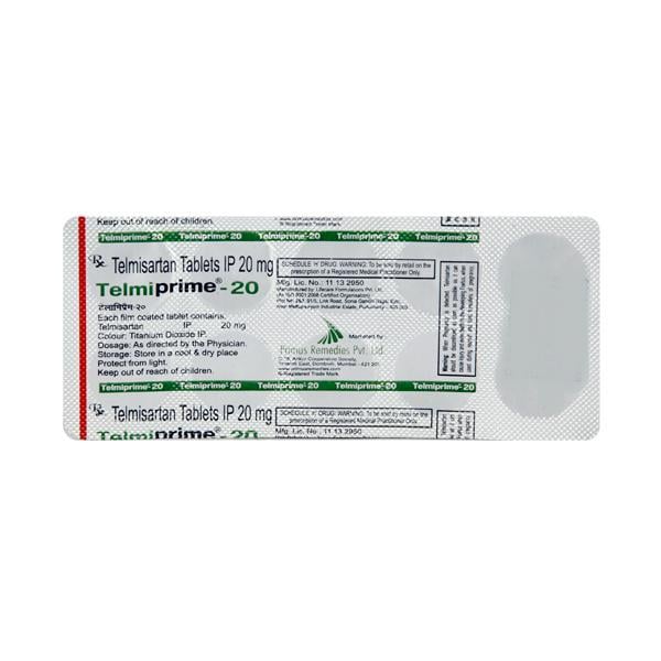Telmiprime 20mg Tablet 10'S