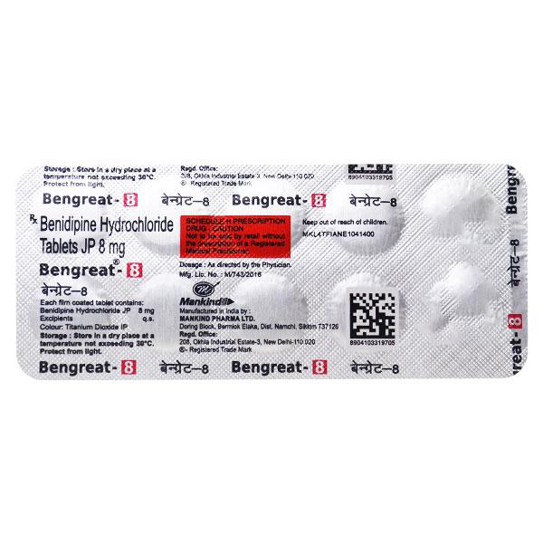 Bengreat 8mg Tablet 10'S