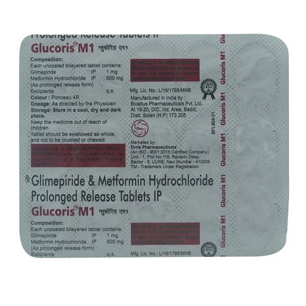 GLUCORIS M 1mg Tablet 15's