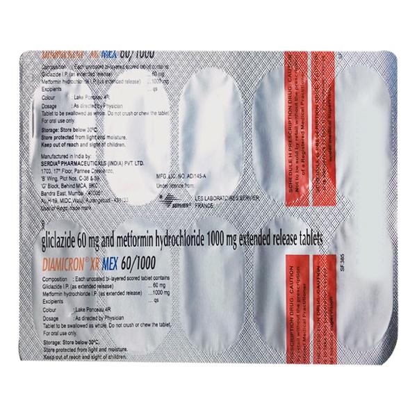 DIAMICRON XR MEX 60/1000 Tablet 10's