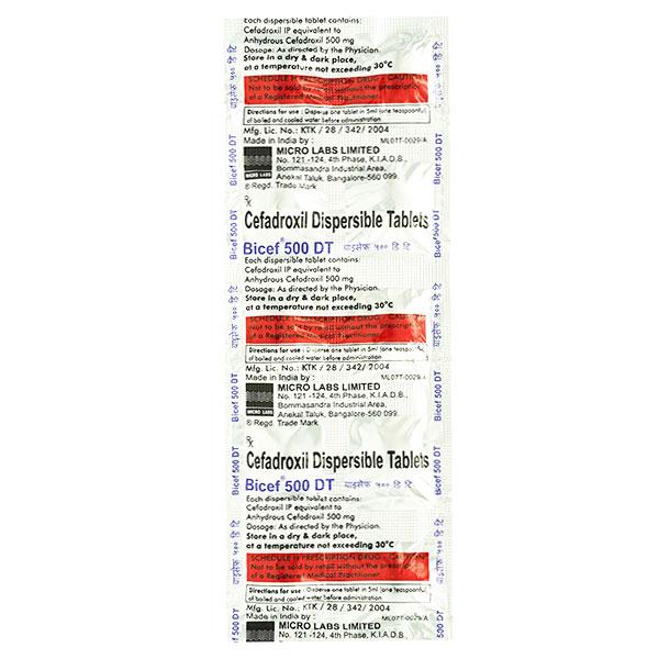 Bicef DT 500mg Tablet 10'S