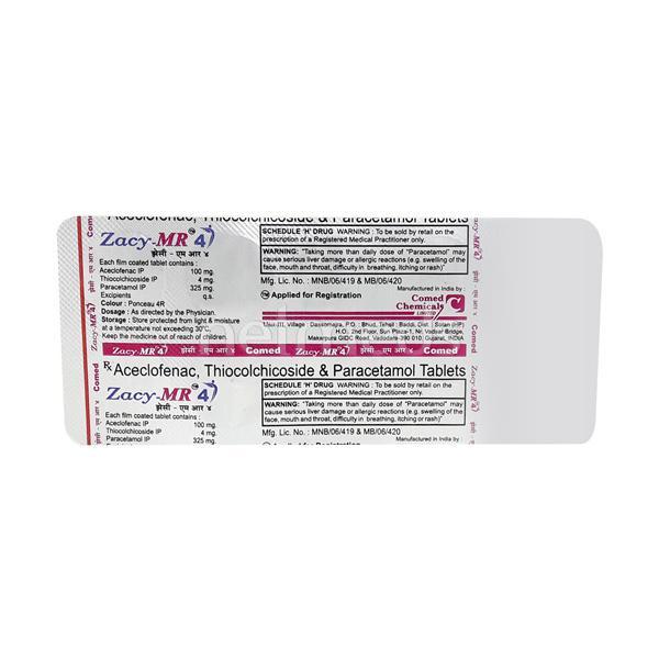 Zacy MR 4 Tablet 10'S - Global Surgicals