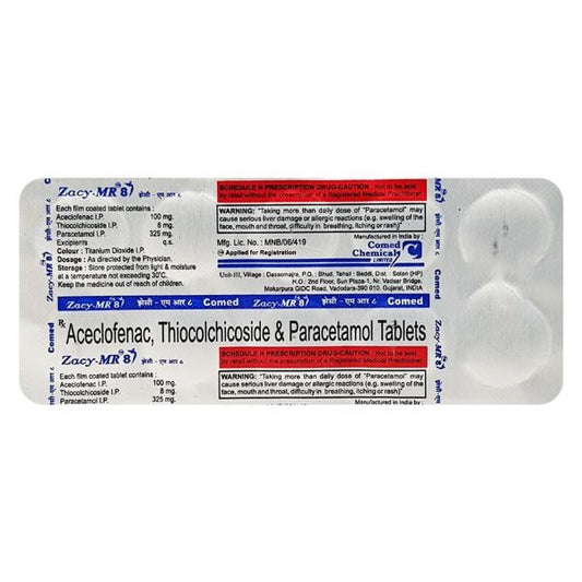 Zacy MR 8mg Tablet 10'S - Global Surgicals