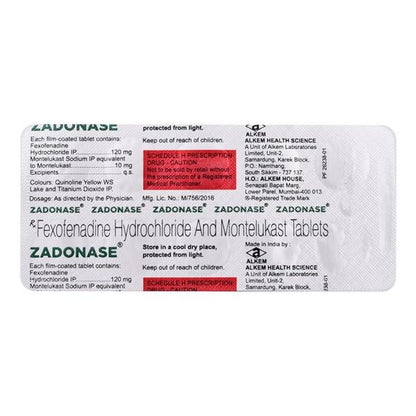 Zadonase 10/120mg Tablet 10'S - Global Surgicals