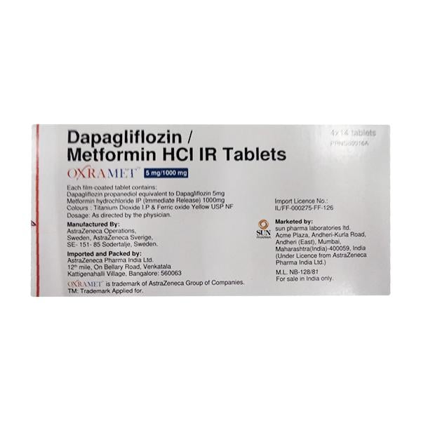 Oxramet 5/1000Mg Tablet 14's