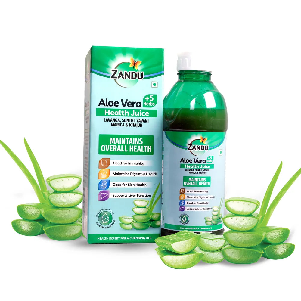 Zandu Aloe Vera +5 Herbs Health Juice, 1000 ml