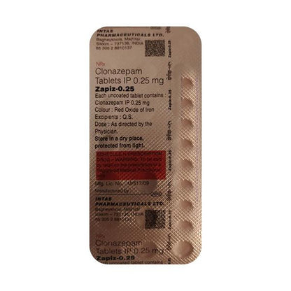 ZAPIZ 0.25 Tablet 20's - Global Surgicals