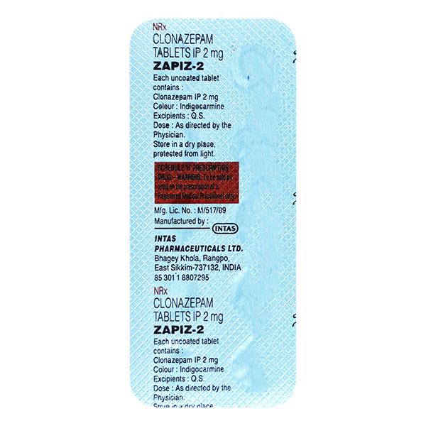 Zapiz 2mg Tablet 10'S - Global Surgicals