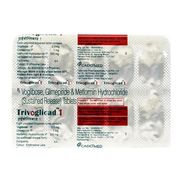 Trivoglicad 1mg Tablet 10'S
