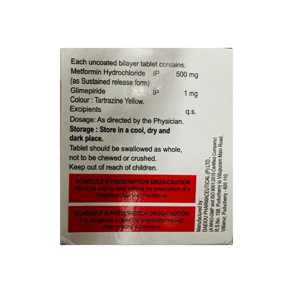GLIMIMARK M 1mg Tablet 15's