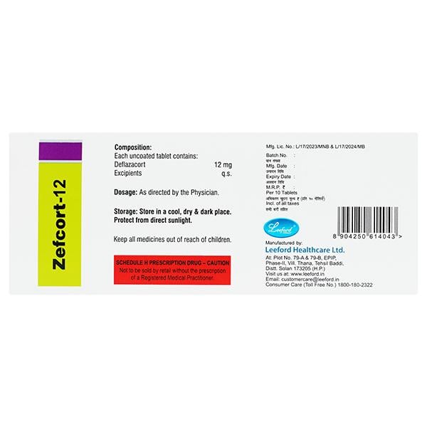 ZEFCORT 12 Tablet 10's - Global Surgicals
