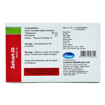 Zefcort 30mg Tablet 6'S - Global Surgicals