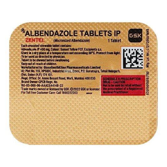 Zentel Tablet 1'S - Global Surgicals