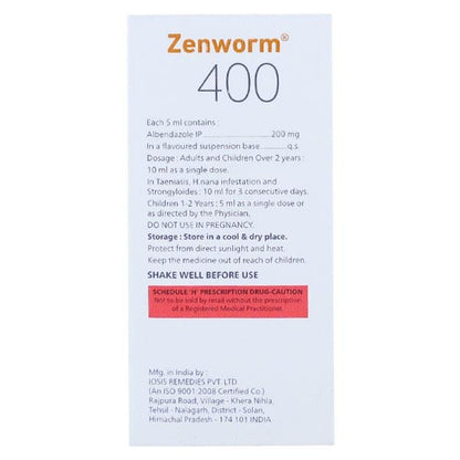 ZENWORM 400 Suspension 10ml - Global Surgicals