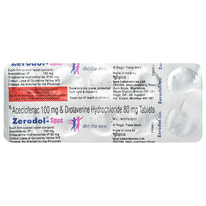 Zerodol Spas Tablet 10'S - Global Surgicals