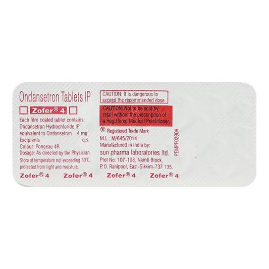 Zofer 4mg Tablet 10'S