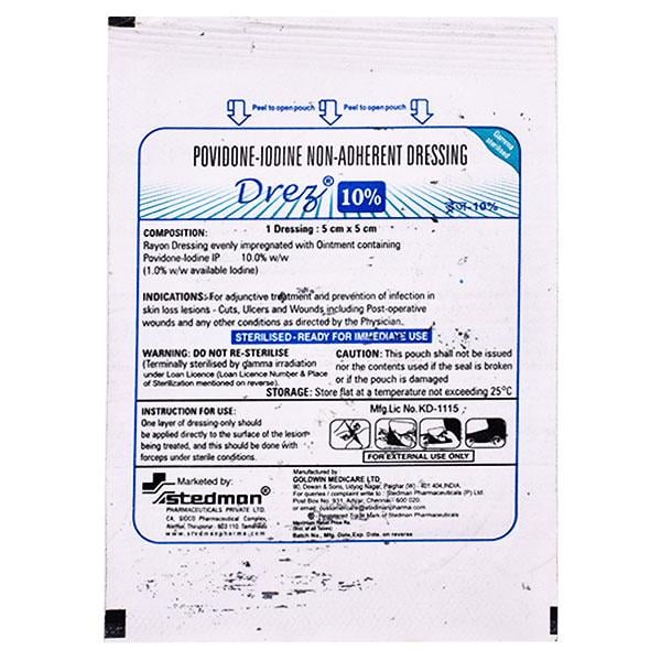 DREZ 10% 5CMX5CM Dressing Pad 1's