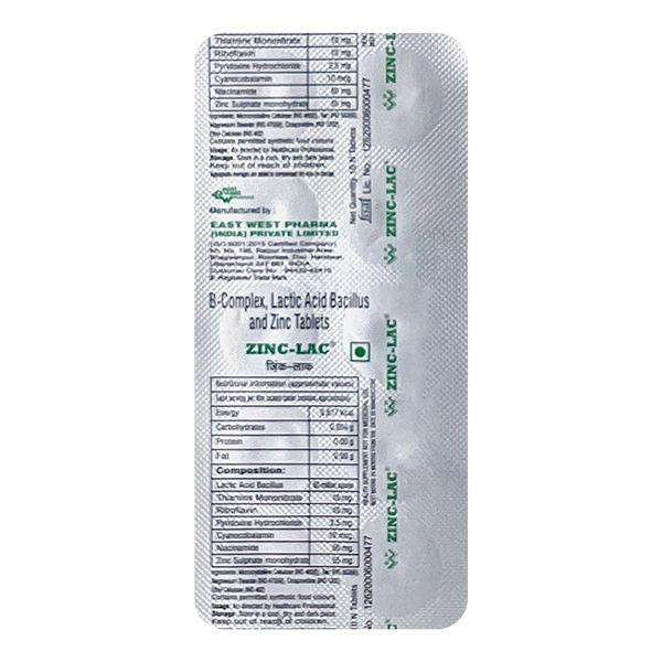 Zinc Lac Tablet 10'S - Global Surgicals