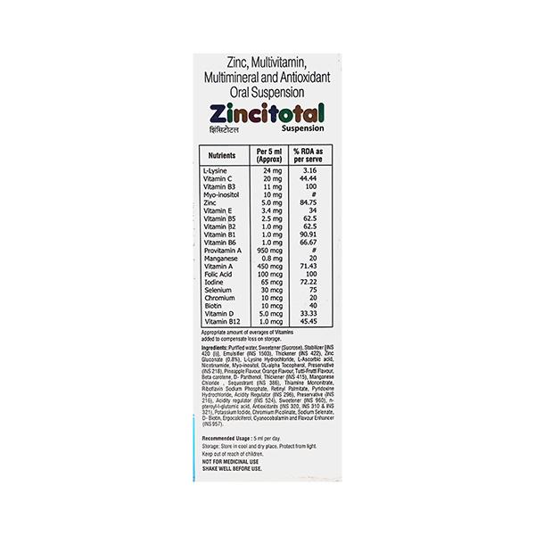 ZINCITOTAL Suspension 100ml - Global Surgicals