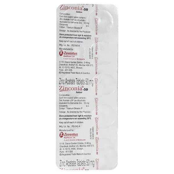 Zinconia 50mg Tablet 10'S - Global Surgicals
