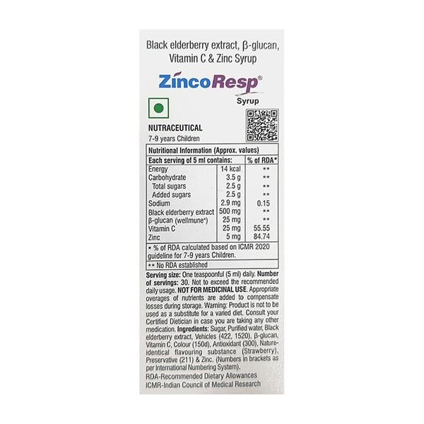 ZINCORESP Syrup 150ml - Global Surgicals