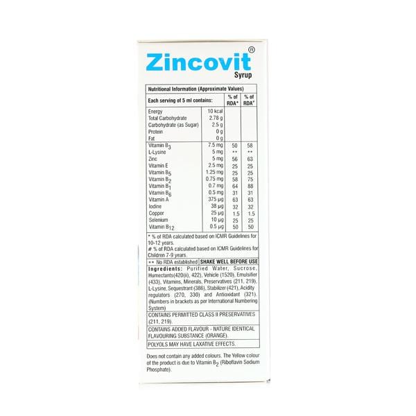 Zincovit Syrup 200ml - Global Surgicals