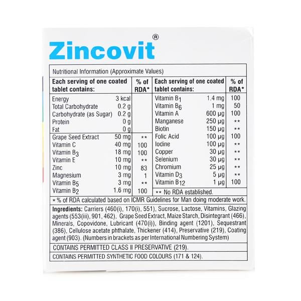 Zincovit Tablet 15'S - Global Surgicals
