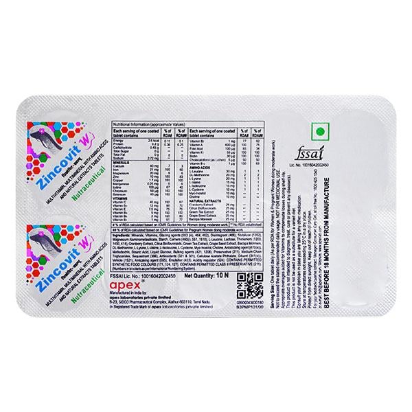 ZINCOVIT W Tablet 10's - Global Surgicals