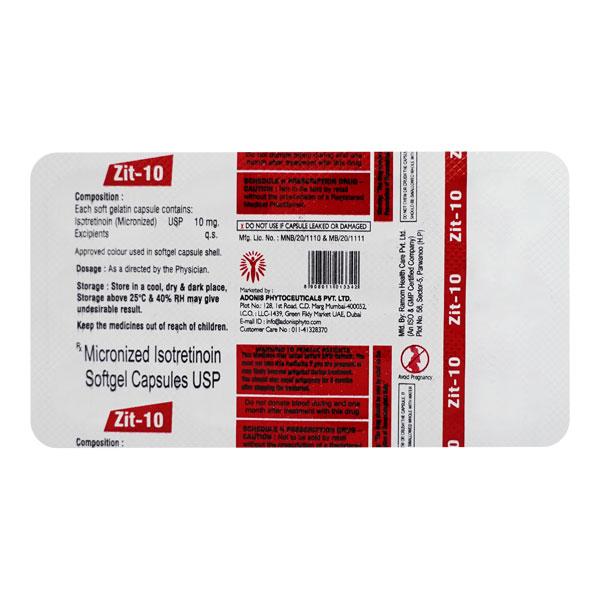 ZIT 10 Capsule 10's - Global Surgicals