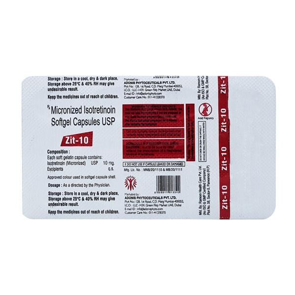 ZIT 10mg Capsule 10's (N) - Global Surgicals