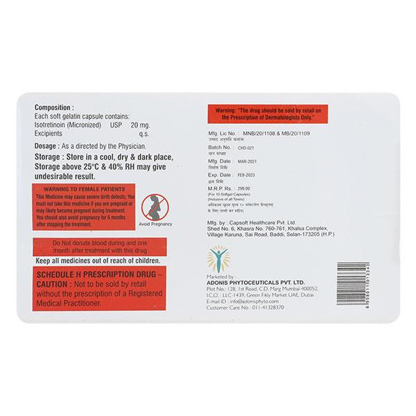ZIT 20mg Capsule 10's - Global Surgicals
