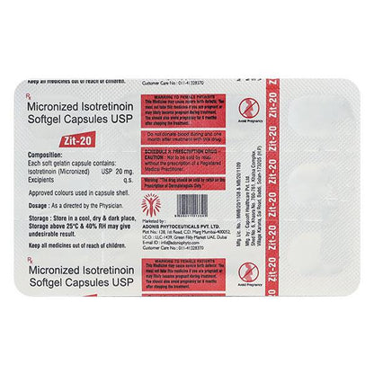 ZIT 20mg Capsule 10's - Global Surgicals