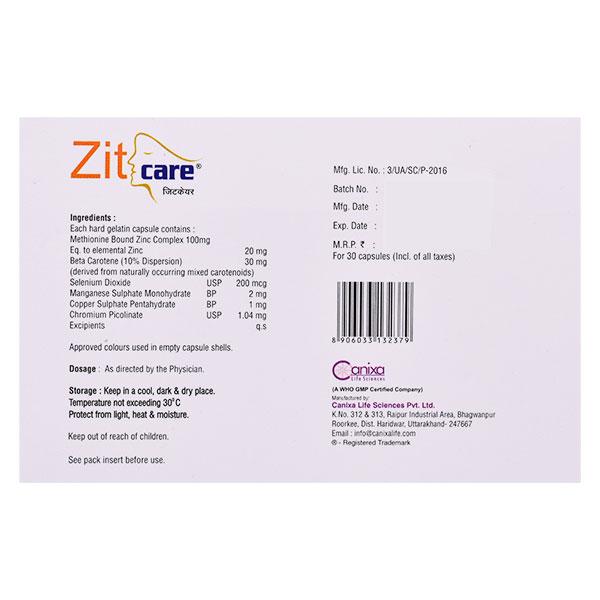 Zitcare Capsule 30'S - Global Surgicals