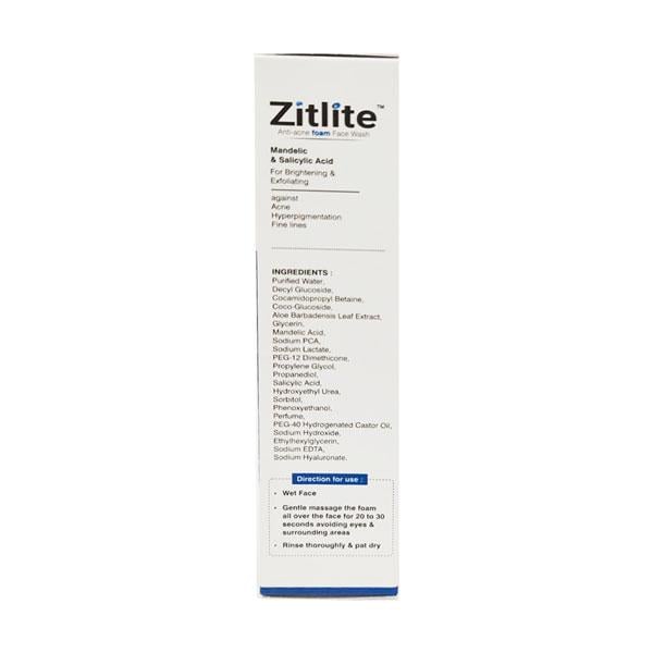 ZITLITE ANTI ACNE FOAM Face Wash 60ml - Global Surgicals
