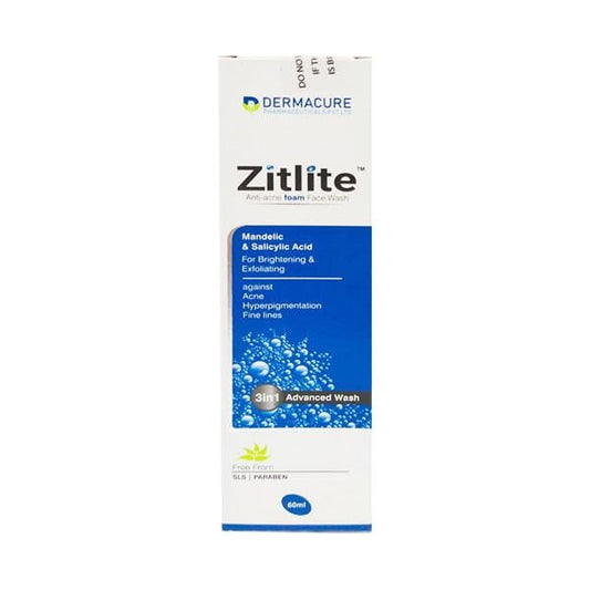 ZITLITE ANTI ACNE FOAM Face Wash 60ml - Global Surgicals